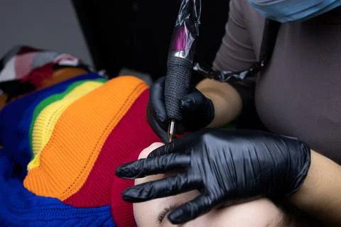 Permanent lip makeup Stock Photos