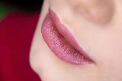 Permanent lip makeup Stock Photos