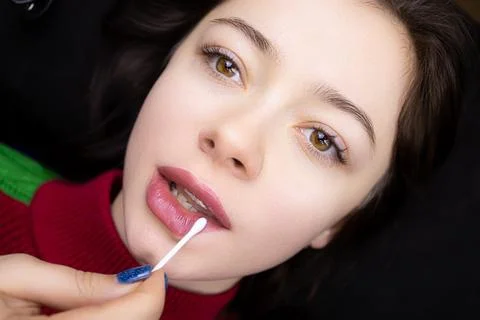 Permanent lip makeup Stock Photos
