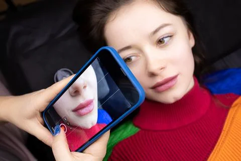Permanent lip makeup Stock Photos