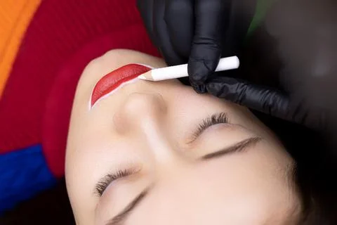 Permanent lip makeup Stock Photos