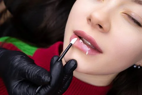 Permanent lip makeup Stock Photos