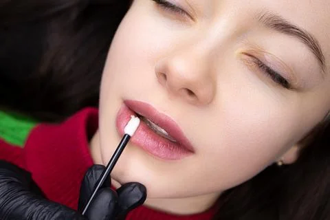 Permanent lip makeup Stock Photos