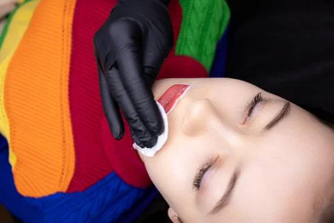 Permanent lip makeup Stock Photos