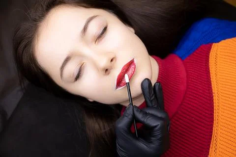 Permanent lip makeup Stock Photos