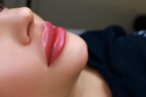Permanent lip makeup Stock Photos