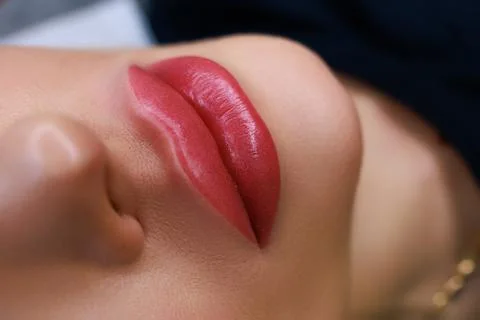 Permanent lip makeup Stock Photos