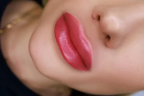 Permanent lip makeup Stock Photos