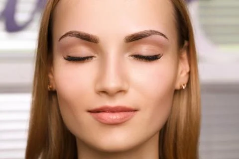 Permanent make up on eyebrows. Stock Photos