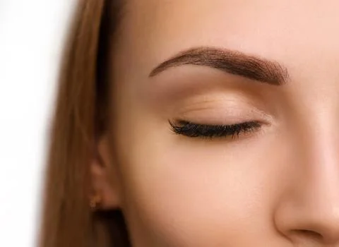 Permanent make up on eyebrows. Stock Photos