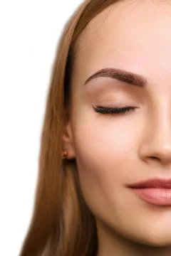Permanent make up on eyebrows. Stock Photos