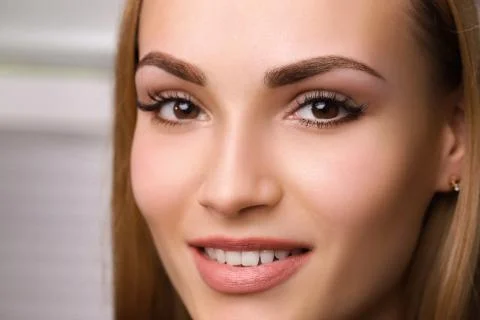Permanent make up on eyebrows. Stock Photos