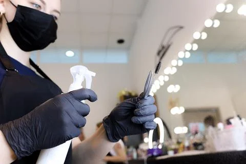 Permanent make-up master Stock Photos