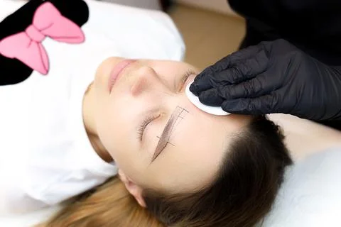 Permanent make-up master Stock Photos