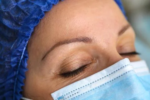 Permanent makeup eyebrow Stock-Fotos
