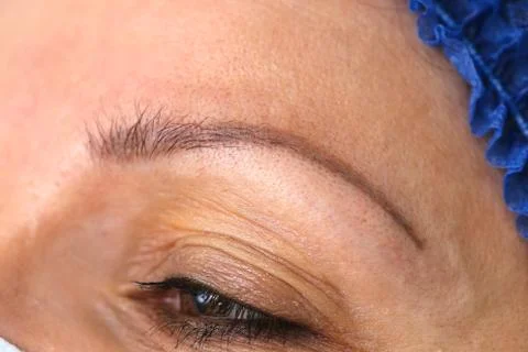 Permanent makeup eyebrow Stock Photos