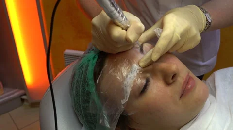 Permanent makeup eyebrows Stock Footage 62323015