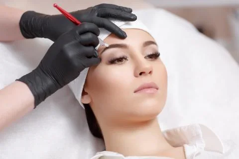 Permanent makeup eyebrows Foto stock