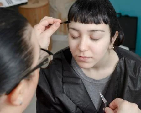 Permanent makeup. Permanent tattooing of eyebrows Foto stock