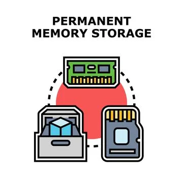 Permanent memory storage devices technology concept Stock Illustration