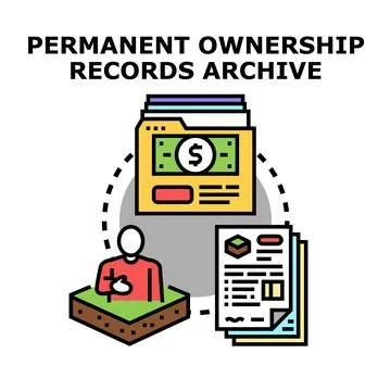 Permanent ownership records archive concept vector illustration Stock Illustration