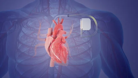 Permanent pacemaker implant medical concept Stock Footage 247007699