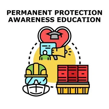 Permanent protection awareness education vector concept Stock Illustration