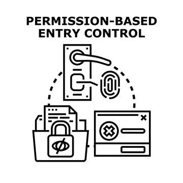 Permission based entry control system concept Stock Illustration