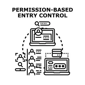 Permission based entry control system digital concept Stock Illustration