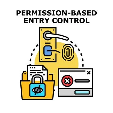 Permission based entry control system concept Stock Illustration