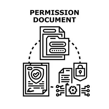 Permission document authorization granting secure access concept イラスト素材