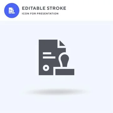 Permission icon vector, filled flat sign, solid pictogram isolated on white Illustrazione stock