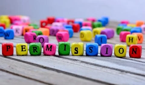 Permission word on table Stock Photos