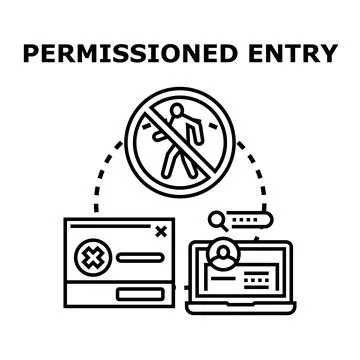 Permissioned entry concept showing restricted digital access Stock Illustration