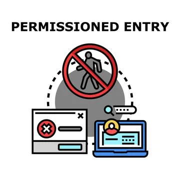 Permissioned entry concept showing restricted digital access Stock Illustration