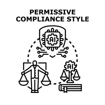 Permissive compliance style with artificial intelligence regulation Stock Illustration