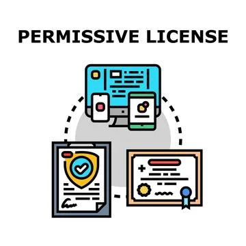 Permissive license allowing broad software and content use イラスト素材