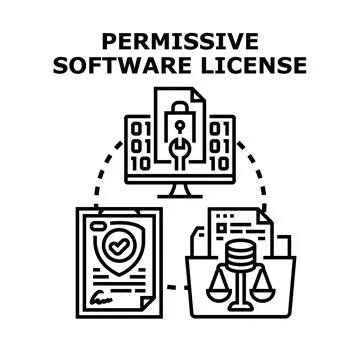 Permissive software license concept vector illustration Stock Illustration