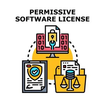 Permissive software license concept vector illustration Stock Illustration