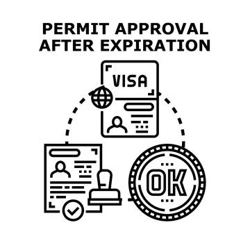 Permit approval after expiration vector concept Stockillustratie