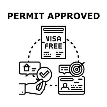 Permit approved concept illustration showing successful application Stock Illustration
