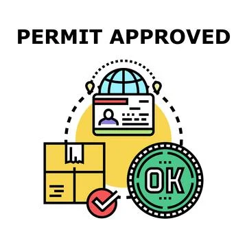 Permit approved concept for shipping and custom clearance Stock Illustration