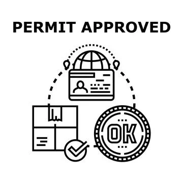 Permit approved concept for shipping and custom clearance Stock Illustration