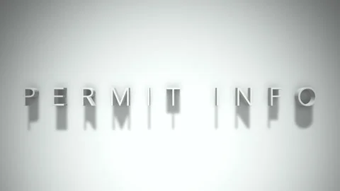 Permit info 3D title animation with shadows on a white background Stock Footage 297516167