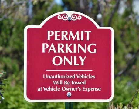 Permit Parking Only Stock Photos