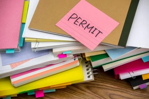Permit; The Pile of Business Documents on the Desk Stock Photos