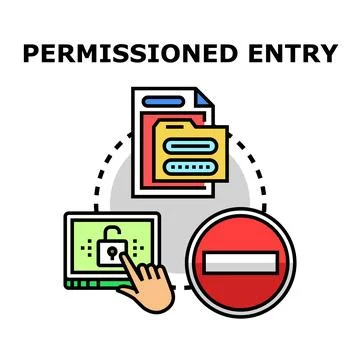 Permitted digital access and restricted entry concept Illustrazione stock