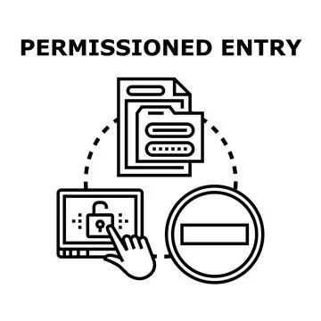 Permitted digital access and restricted entry concept Stock Illustration