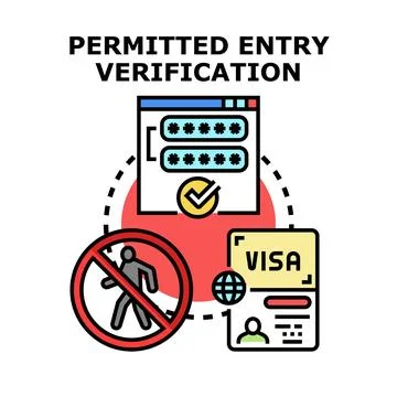 Permitted entry verification concept illustration Stock Illustration