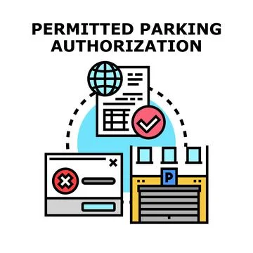 Permitted parking authorization process concept vector Stock Illustration